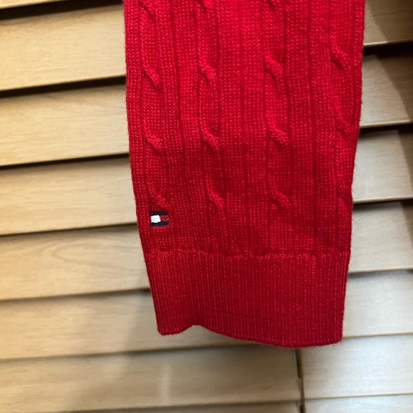 Tommy Hilfiger V-Neck Sweater ladies size large color Red - Picture 4 of 9